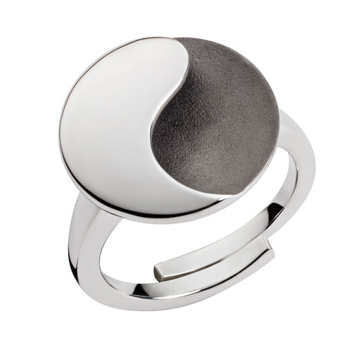 Yin-Yang Ring Silber teilgeschwärzt